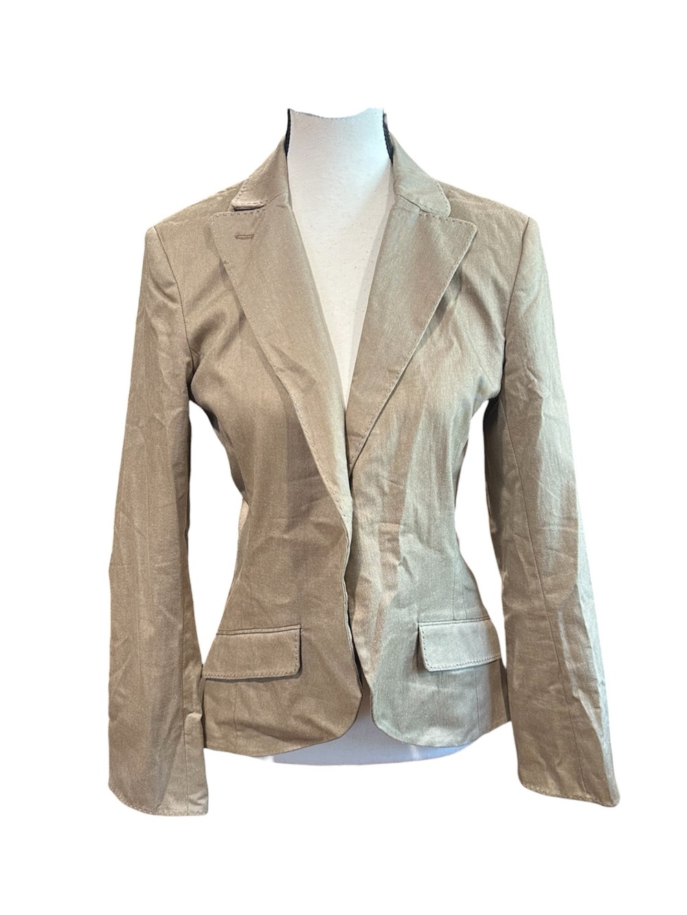 Max Studio Beige Tailored Single-Button Blazer